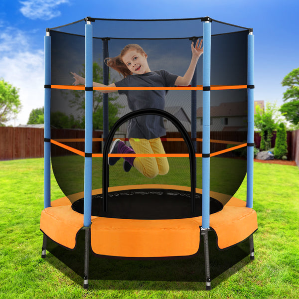 Everfit 4.5FT Trampoline for Kids w/ Enclosure Safety Net Rebounder Gift Orange Tristar Online