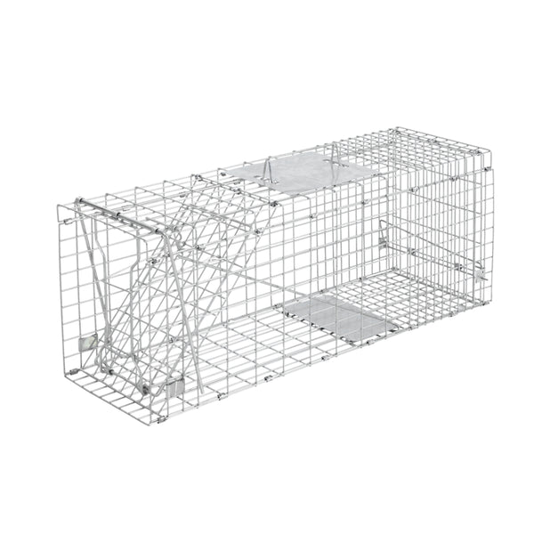 Humane Animal Trap Cage 66 x 23 x 25cm  - Silver Tristar Online