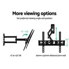 Artiss TV Wall Mount Bracket Tilt Swivel Full Motion Flat Slim LED LCD 23 inch to 55 inch Tristar Online