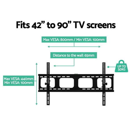 Artiss TV Wall Mount Bracket for 42"-90" LED LCD TVs Tilt Slim Flat Low Profile Tristar Online