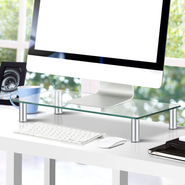 Artiss Monitor Stand Riser Computer Laptop Printer Screen Glass Display Shelf Tristar Online