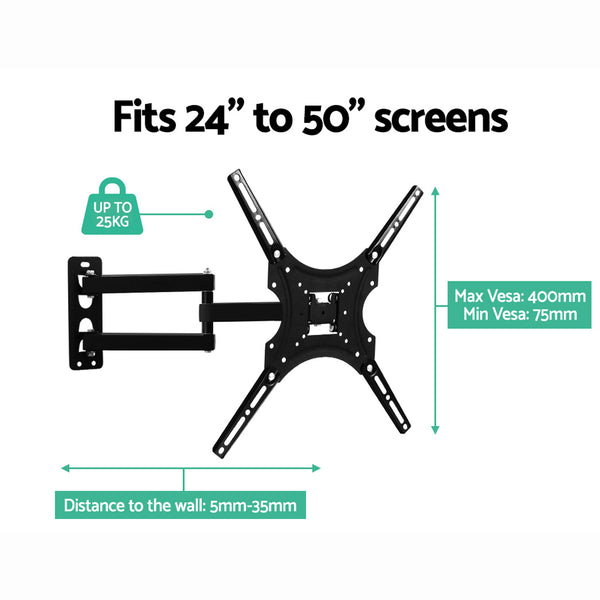 Artiss TV Wall Mount Bracket for 24"-50" LED LCD TVs Full Motion Strong Arms Tristar Online