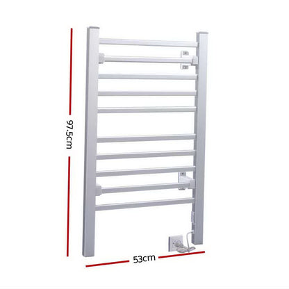 Devanti Electric Heated Towel Rail Rails Warmer Rack Aluminium 10 Bars Tristar Online