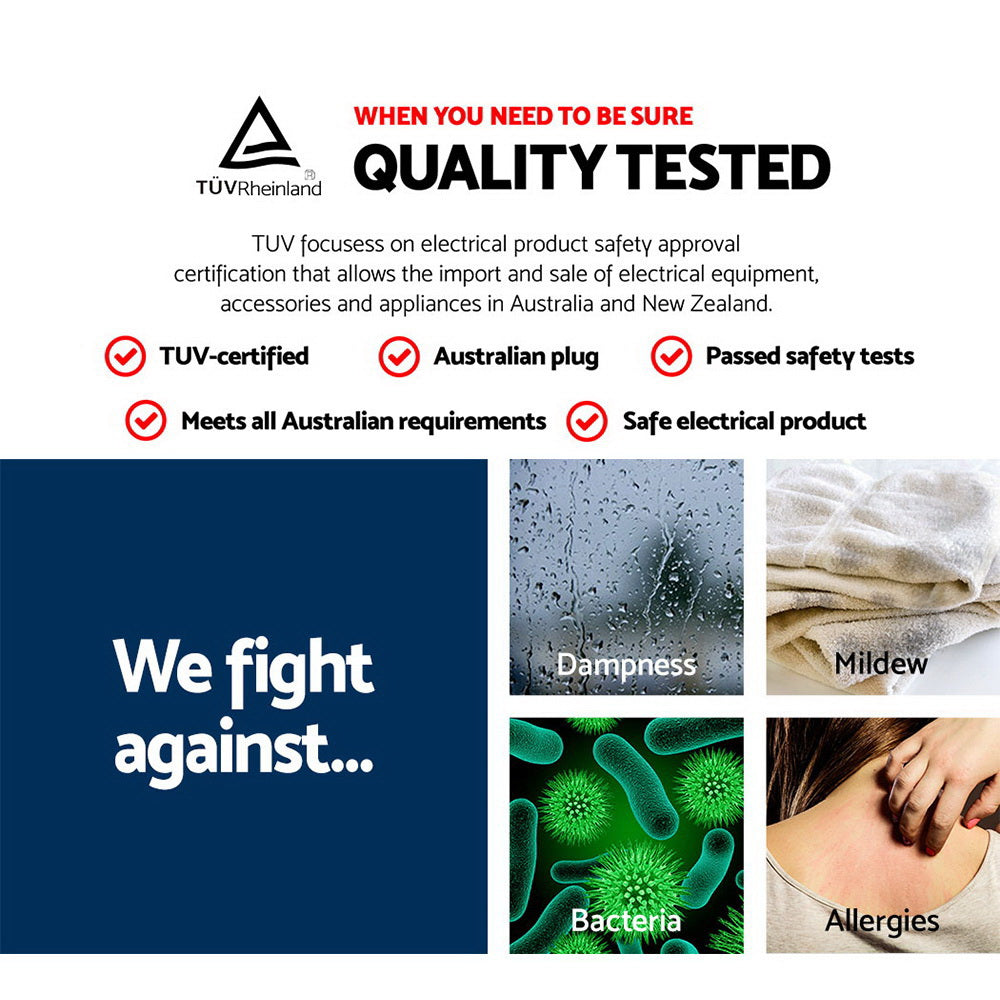 Devanti Electric Heated Towel Rail Rails Warmer Rack Aluminium 10 Bars Tristar Online