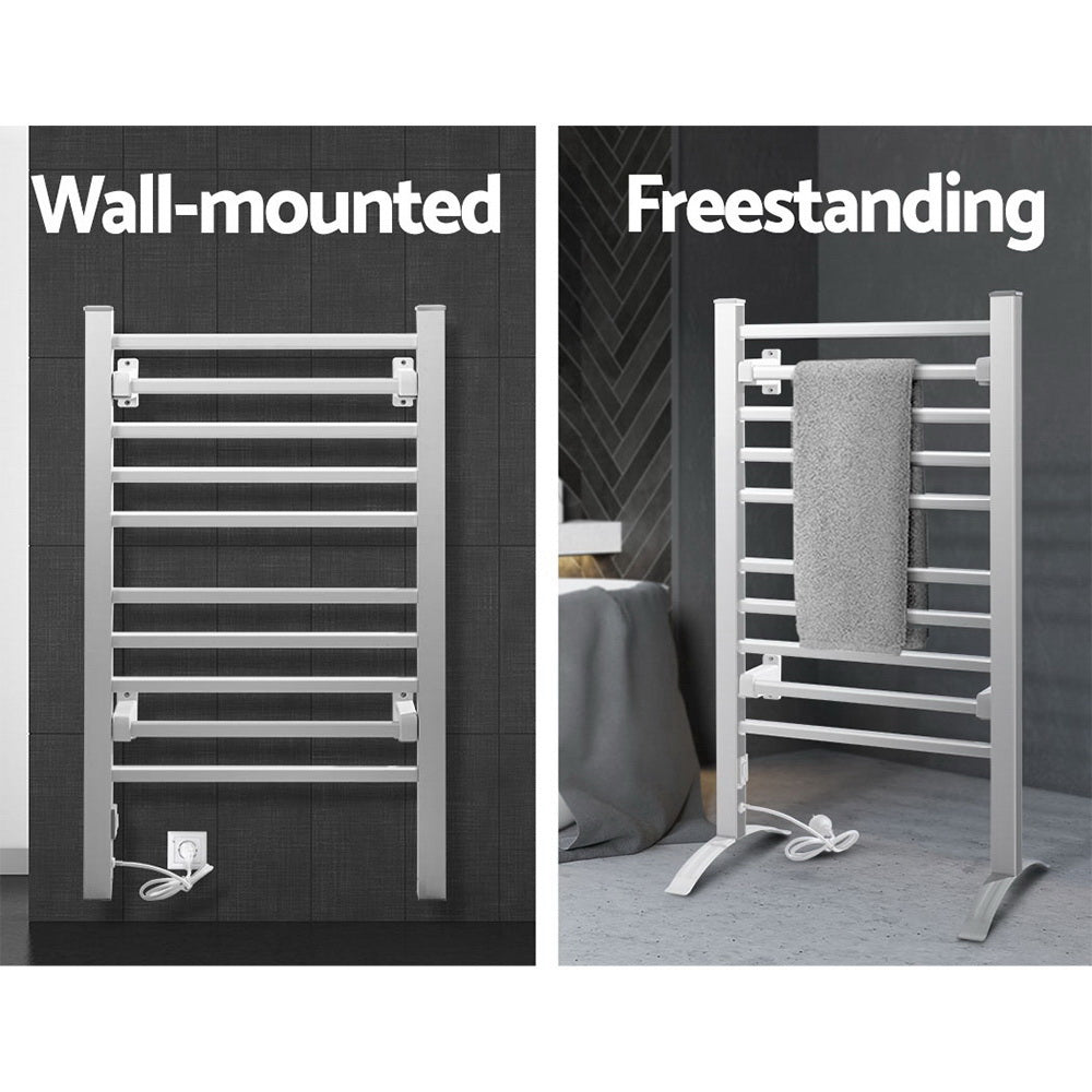 Devanti Electric Heated Towel Rail Rails Warmer Rack Aluminium 10 Bars Tristar Online