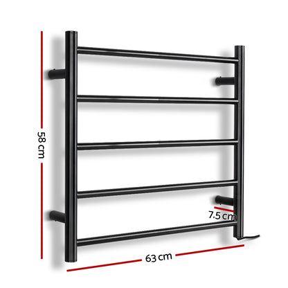 Devanti Heated Towel Rail Electric Warmer Heater Rails Holder Rack Wall Mounted Tristar Online