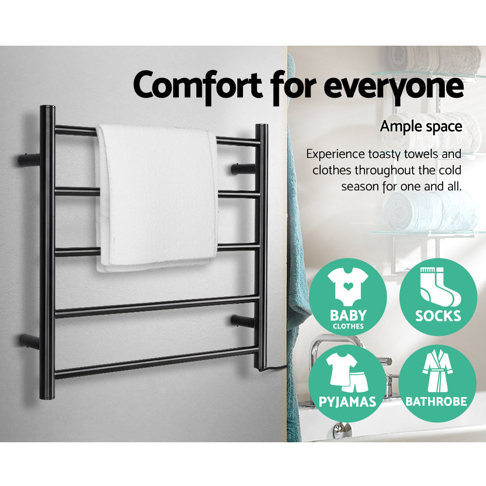 Devanti Heated Towel Rail Electric Warmer Heater Rails Holder Rack Wall Mounted Tristar Online