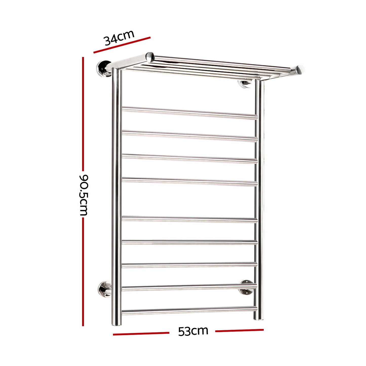 Devanti Electric Heated Towel Rail Warmer Heater Rails Rack Wall Mounted 14 Bar Tristar Online