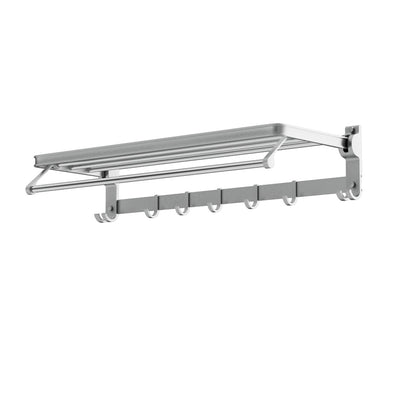 Towel Rail Rack Holder 4 Bars Wall Mounted Aluminium Foldable Hanging Hook Tristar Online