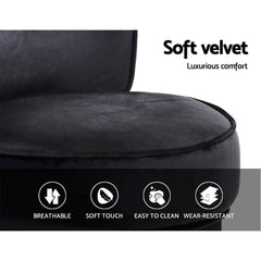 Artiss Vanity Stool Velvet Black Abella Tristar Online