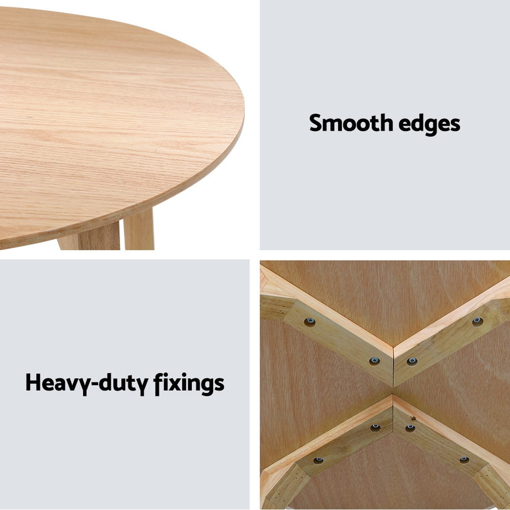 Artiss Coffee Table Round Side Tables Nightstand Bedside Furniture Wooden Beige Tristar Online