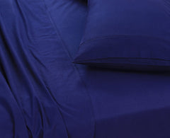 Elan Linen 100% Egyptian Cotton Vintage Washed 500TC Navy Blue Single Bed Sheets Set Tristar Online