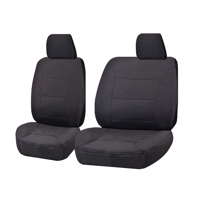 Seat Covers for NISSAN PATROL Y61 GQ-GU SERIES 1999 - 2016 SINGLE CAB CHASSIS FRONT BUCKET + _ BENCH CHARCOAL CHALLENGER Tristar Online