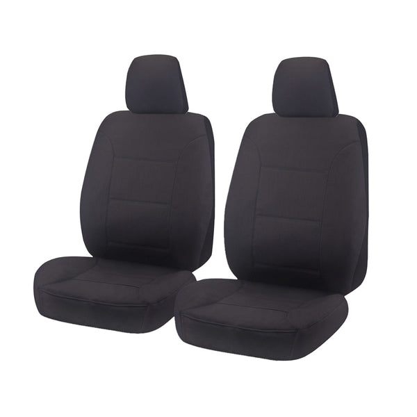 Seat Covers for MITSUBISHI TRITON MQ SERIES 01/2015 - ON DUAL / CLUB CAB UTILITY FRONT 2X BUCKETS CHARCOAL CHALLENGER Tristar Online
