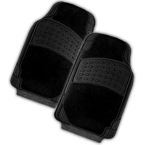 COLOSSUS 2-Piece Car Mat - BLACK [Rubber/Carpet] Tristar Online