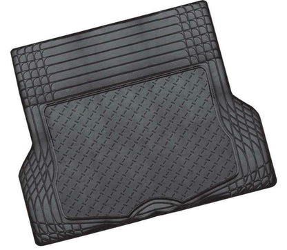 ALUMINIUM LOOK 1-Piece Boot Mat - BLACK [Rubber/Aluminium Look] Tristar Online