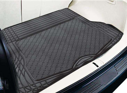 ALUMINIUM LOOK 1-Piece Boot Mat - BLACK [Rubber/Aluminium Look] Tristar Online