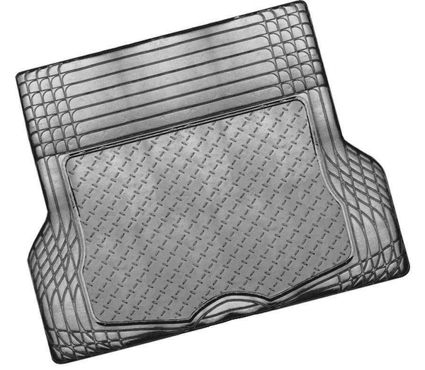 ALUMINIUM LOOK 1-Piece Boot Mat - CARBON [Rubber/Aluminium Look] Tristar Online