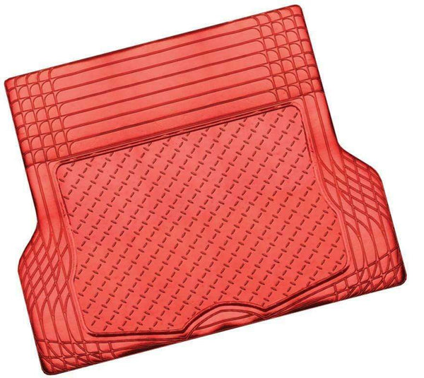 ALUMINIUM LOOK 1-Piece Boot Mat - RED [Rubber/Aluminium Look] Tristar Online