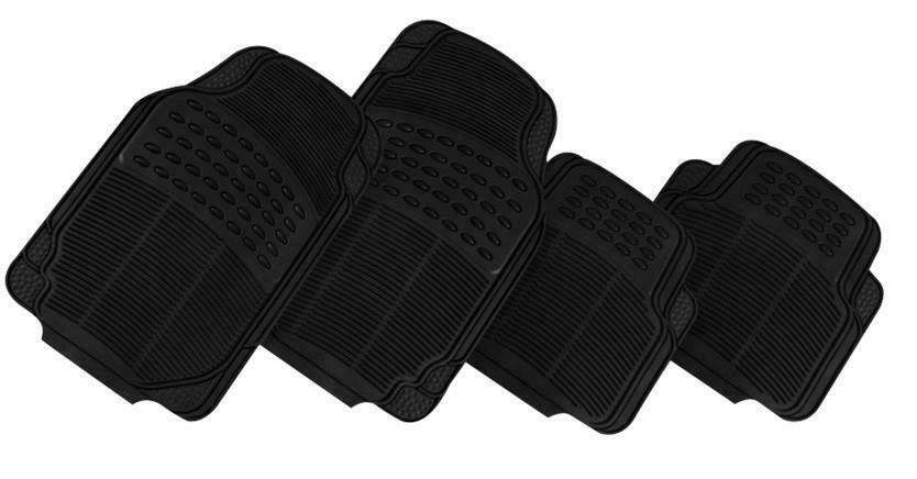 THUNDER 4-Piece Car Mat - BLACK [Rubber] Tristar Online