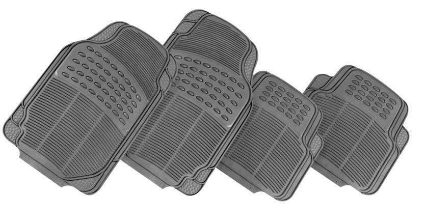THUNDER 4-Piece Car Mat - GREY [Rubber] Tristar Online
