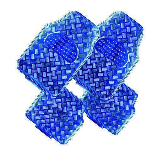 VENOM 4-Piece Car Mat - BLUE [Rubber/Aluminium Look] Tristar Online