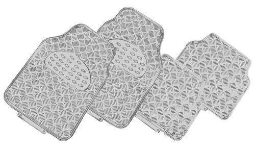 VENOM 4-Piece Car Mat - SILVER [Rubber/Aluminium Look] Tristar Online