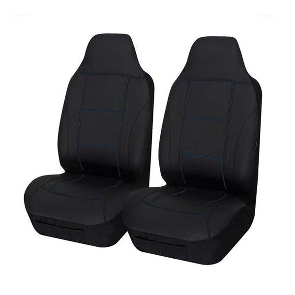 Universal Lavish Front Seat Covers Size 60/25 | Black/Blue Stitching Tristar Online