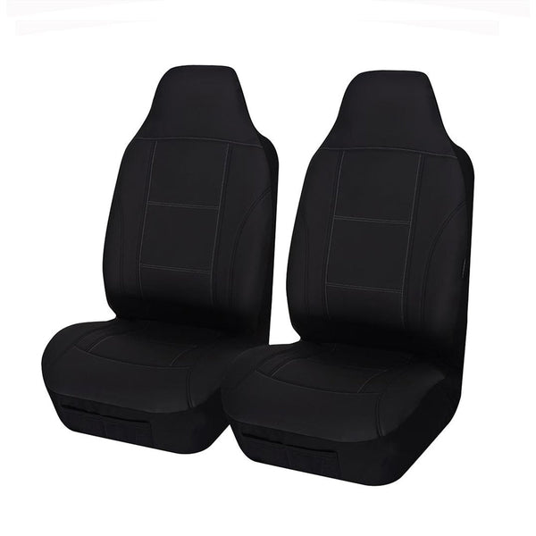 Universal Lavish Front Seat Covers Size 60/25 | Black/White Stitching Tristar Online