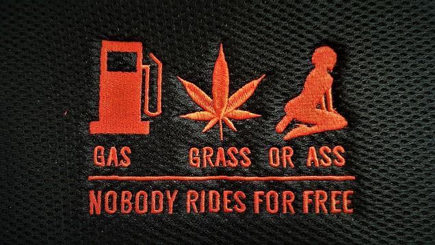 Universal 60/25 Airbag Front Seat Cover Nobody Rides For Free - Red Tristar Online