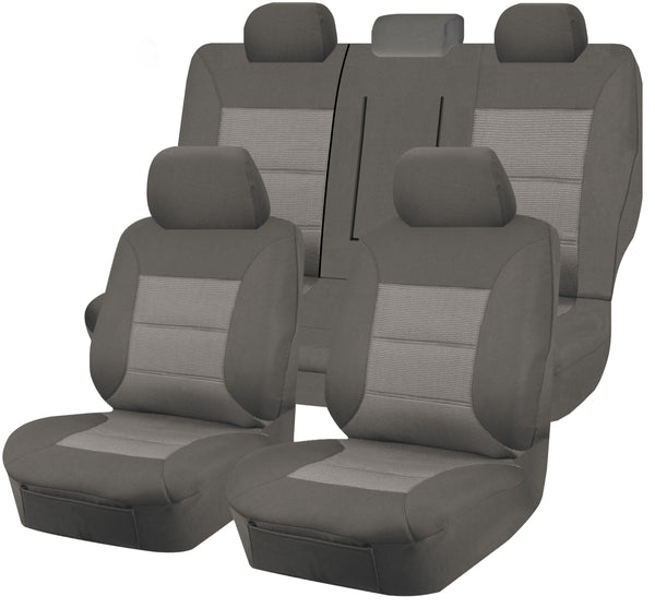 Seat Covers for TOYOTA HIACE CREW VAN LWB 02/2019 -ON 2 ROWS PREMIUM GREY Tristar Online