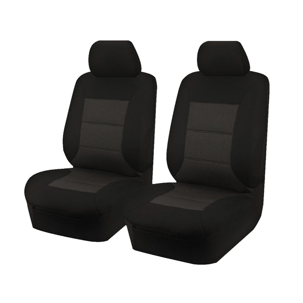 Seat Covers for ISUZU D-MAX 06/2012 - 06/2020 SINGLE/DUAL CAB UTILITY FRONT 2X BUCKETS BLACK PREMIUM Tristar Online