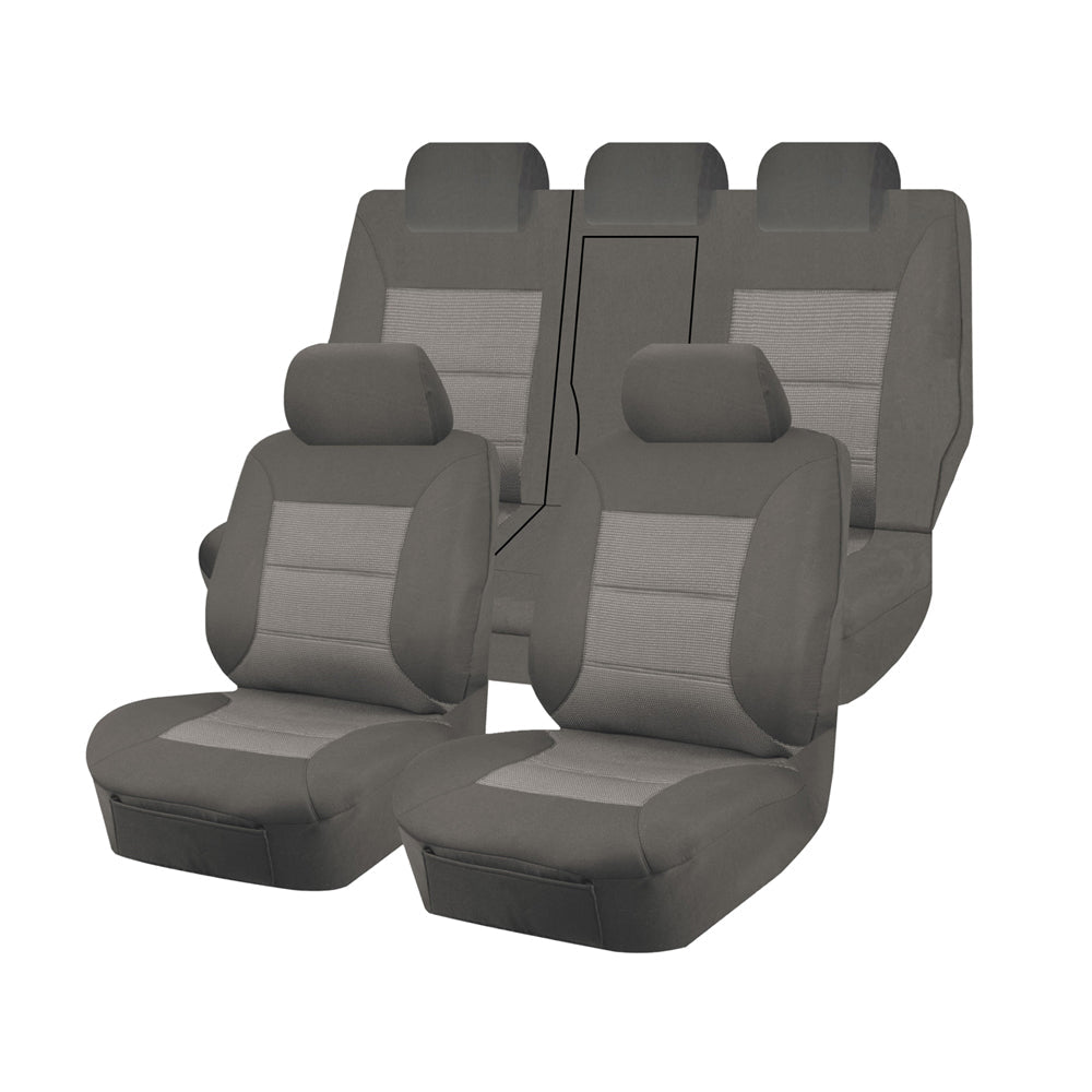 Seat Covers for MITSUBISHI OUTLANDER ZJ.ZK, ZL SERIES 11/2012 - 07/2021 4X4 SUV/WAGON 5 SEATERS FR GREY PREMIUM Tristar Online