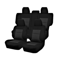 Seat Covers for MITSUBISHI PAJERO NS.NT.NW.NX SERIES 11/2006 - ON LWB 4X4 SUV/WAGON 7 SEATERS FM BLACK PREMIUM Tristar Online