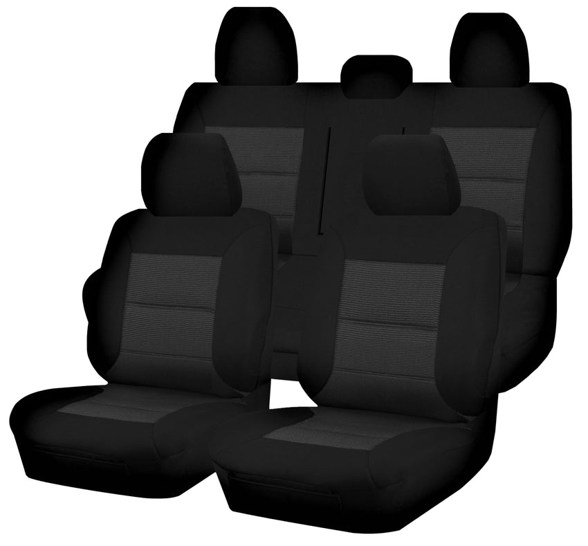 Seat Covers for MITSUBISHI TRITON FR MQ SERIES 01/2015 - ON DUAL CAB UTILITY FR BLACK PREMIUM Tristar Online