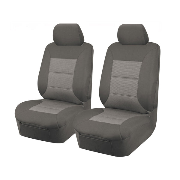 Seat Covers for MITSUBISHI TRITON MQ SERIES 01/2015 - ON SINGLE CAB CHASSIS FRONT 2X BUCKETS GREY PREMIUM Tristar Online