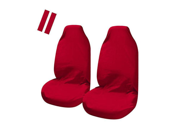 Universal Pulse Throwover Front Seat Covers - Bonus Seat Belt Buddies | Red Tristar Online