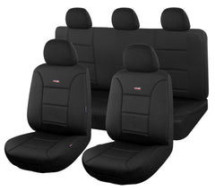 Seat Covers for MITSUBISHI TRITON FR MQ SERIES 01/2015 - ON DUAL CAB UTILITY FR BLACK SHARKSKIN Tristar Online