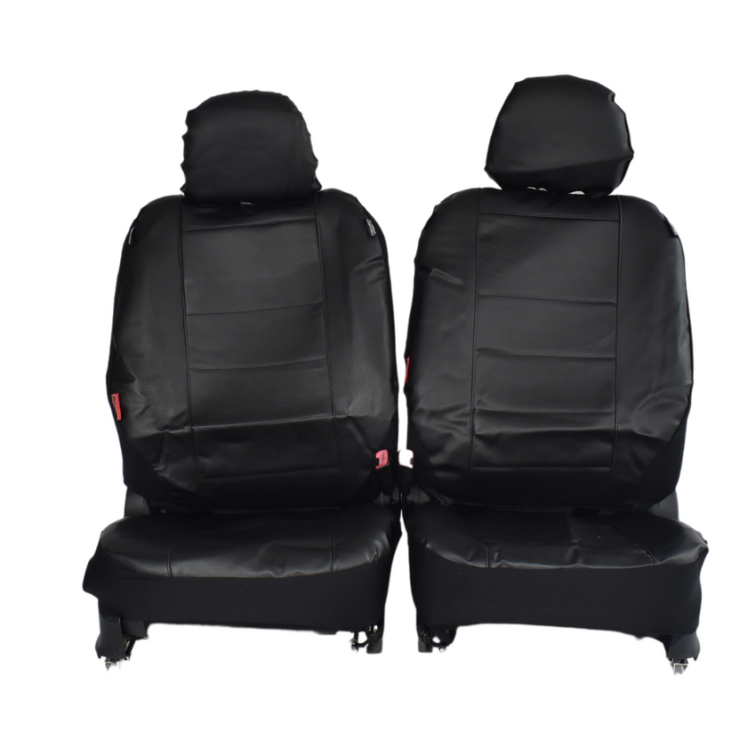 Leather Look Car Seat Covers For Nissan Frontier D40 Dual Cab  2007-2020 | Black Tristar Online