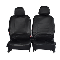 Leather Look Car Seat Covers For Nissan Frontier Dual Cab 1997-2020 | Black Tristar Online