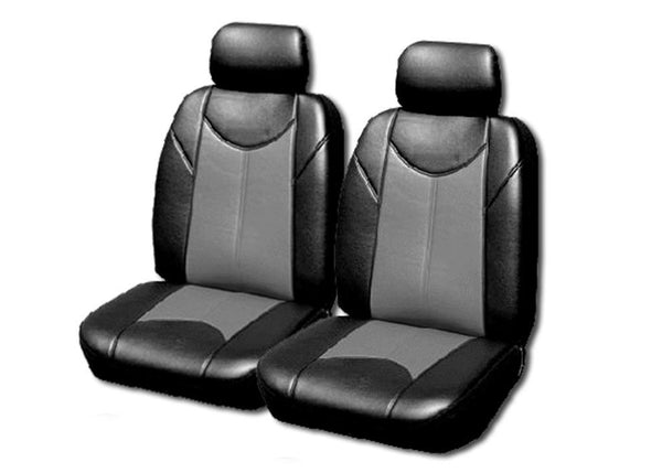 Leather Look Car Seat Covers For Nissan Frontier D22 Dual Cab 1997-2020 | Grey Tristar Online