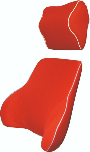 Red Memory Foam Lumbar Back & Neck Pillow Support Back Cushion Office Car Seat Tristar Online