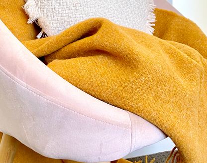 Brighton Throw - 100% NZ Wool - Mustard Tristar Online