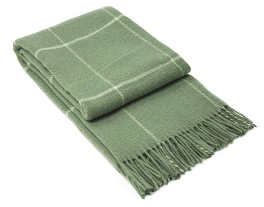 Brighton Throw - 100% NZ Wool - Sage Striped Tristar Online