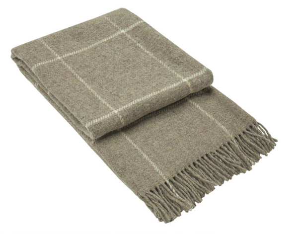 Brighton Throw - 100% NZ Wool - Beige Striped Tristar Online