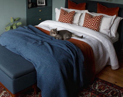 Brighton Throw - 100% NZ Wool - Navy Tristar Online
