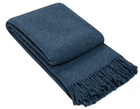 Brighton Throw - 100% NZ Wool - Navy Tristar Online