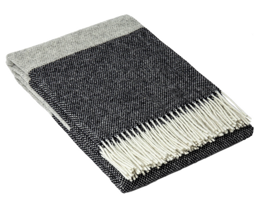 Brighton Throw - 100% NZ Wool - Monochrome Tristar Online