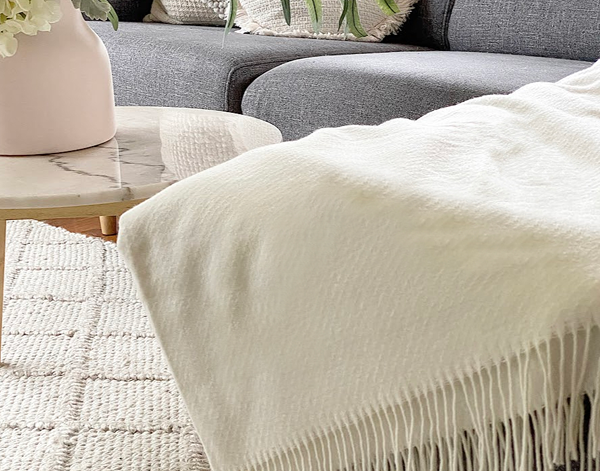 Chiswick Throw - Merino Wool/Cashmere - Ivory Tristar Online