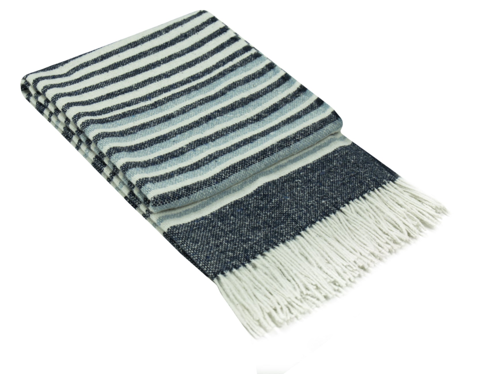 Richmond Throw - Reclaimed Wool Blend - Navy Tristar Online